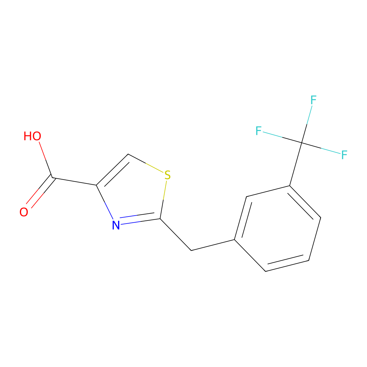 2-[3-(Trifluoromethyl)benzyl]-1,3-thiazole-4-carboxylic acid molecular structure, CAS 478030-66-9