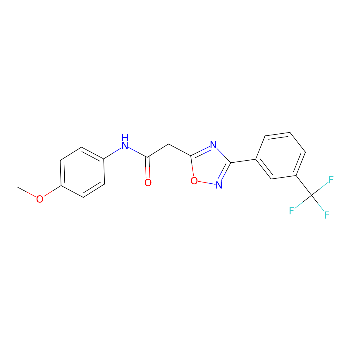 N-(4-methoxyphenyl)-2-{3-[3-(trifluoromethyl)phenyl]-1,2,4-oxadiazol-5-yl}acetamide molecular structure, CAS 478030-68-1