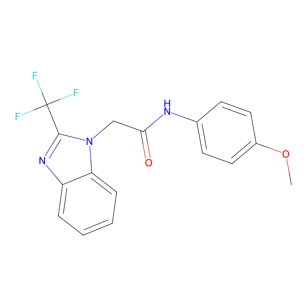 N-(4-methoxyphenyl)-2-[2-(trifluoromethyl)-1H-benzimidazol-1-yl]acetamide molecular structure, CAS 478030-69-2