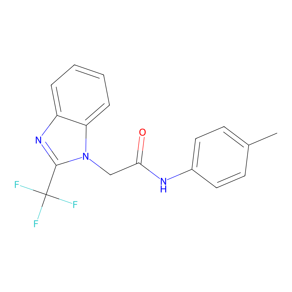 N-(4-methylphenyl)-2-[2-(trifluoromethyl)-1H-1,3-benzimidazol-1-yl]acetamide molecular structure, CAS 478030-70-5