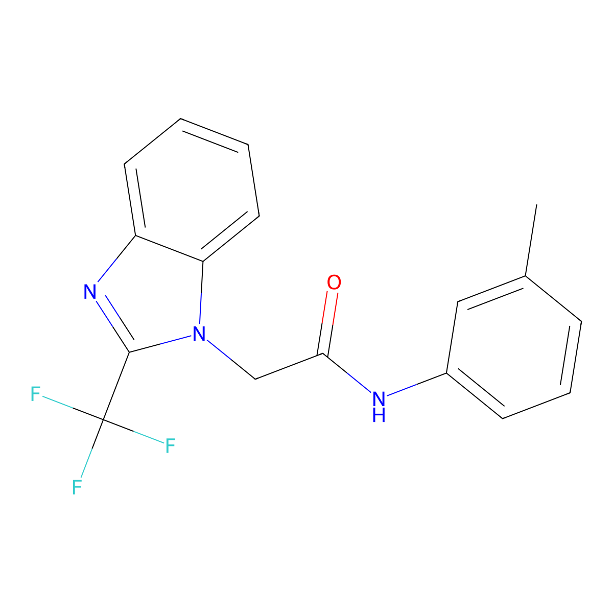 N-(3-methylphenyl)-2-[2-(trifluoromethyl)benzimidazol-1-yl]acetamide molecular structure, CAS 478030-71-6