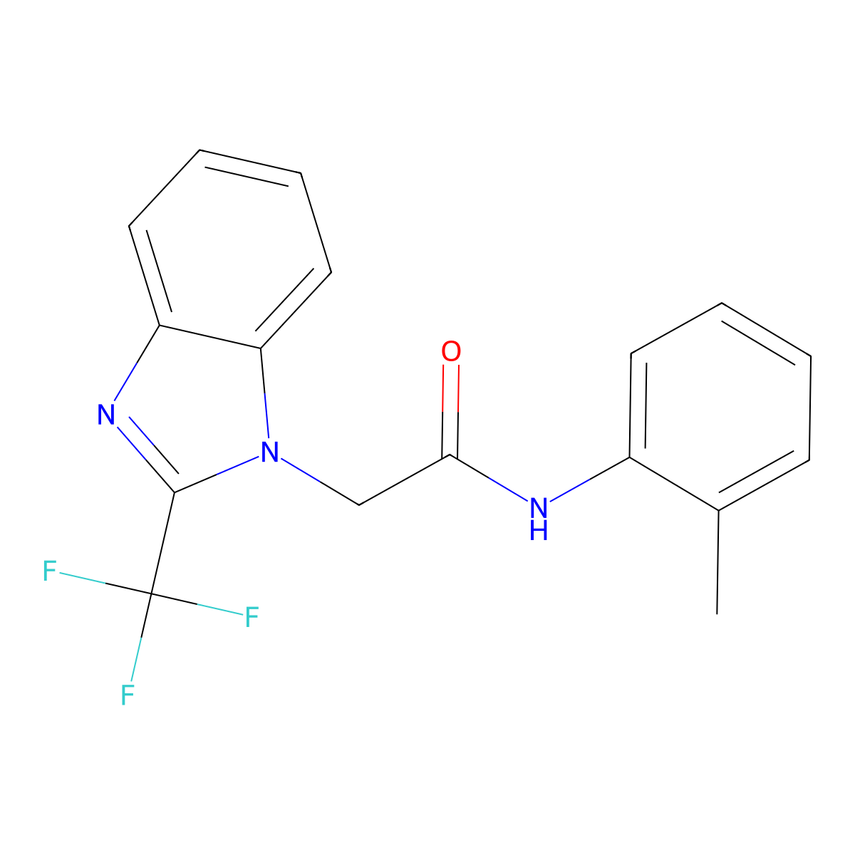 N-(2-methylphenyl)-2-[2-(trifluoromethyl)benzimidazol-1-yl]acetamide molecular structure, CAS 478030-72-7