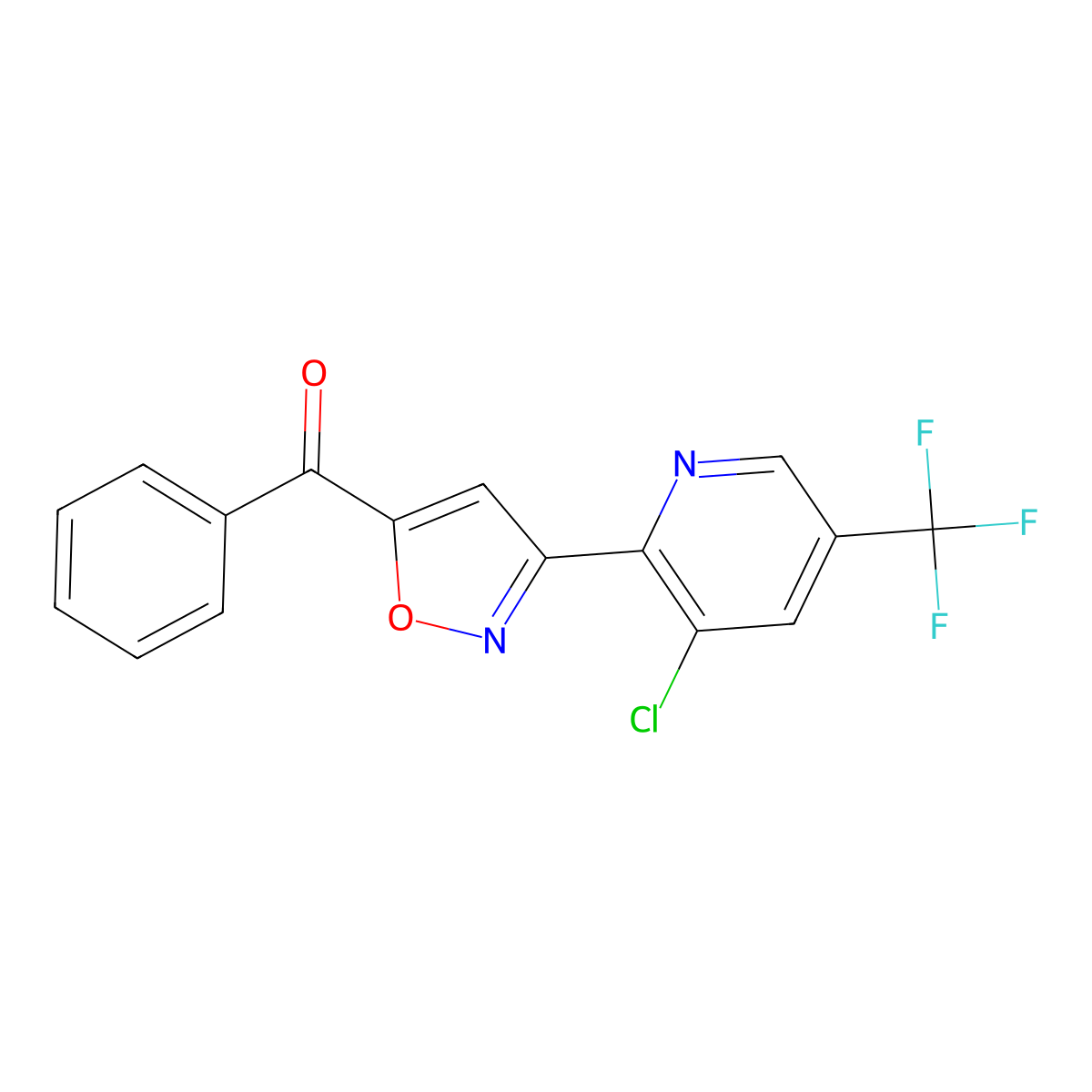 {3-[3-Chloro-5-(trifluoromethyl)-2-pyridinyl]-5-isoxazolyl}(phenyl)methanone molecular structure, CAS 478030-83-0
