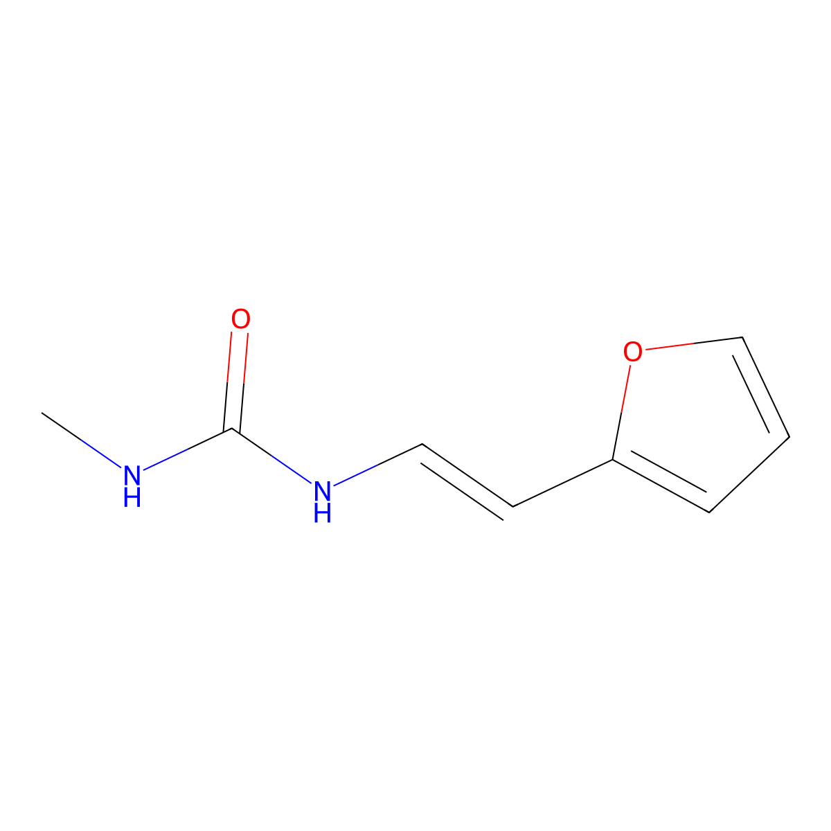 1-[(E)-2-(furan-2-yl)ethenyl]-3-methylurea molecular structure, CAS 478030-94-3