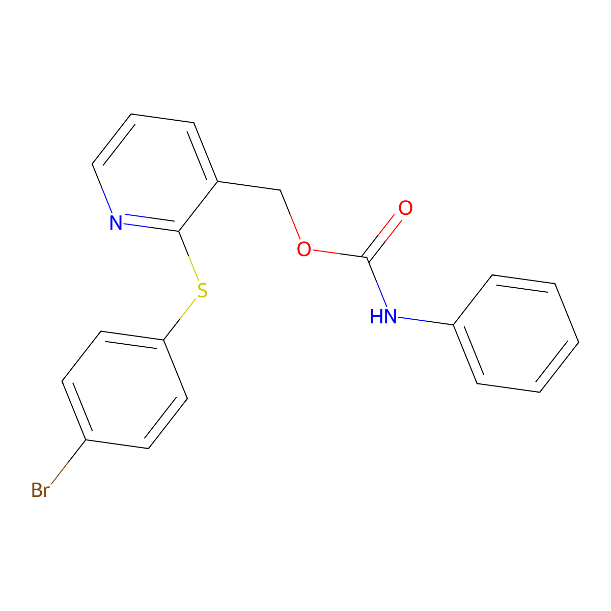 [2-(4-bromophenyl)sulfanylpyridin-3-yl]methyl N-phenylcarbamate molecular structure, CAS 478031-10-6