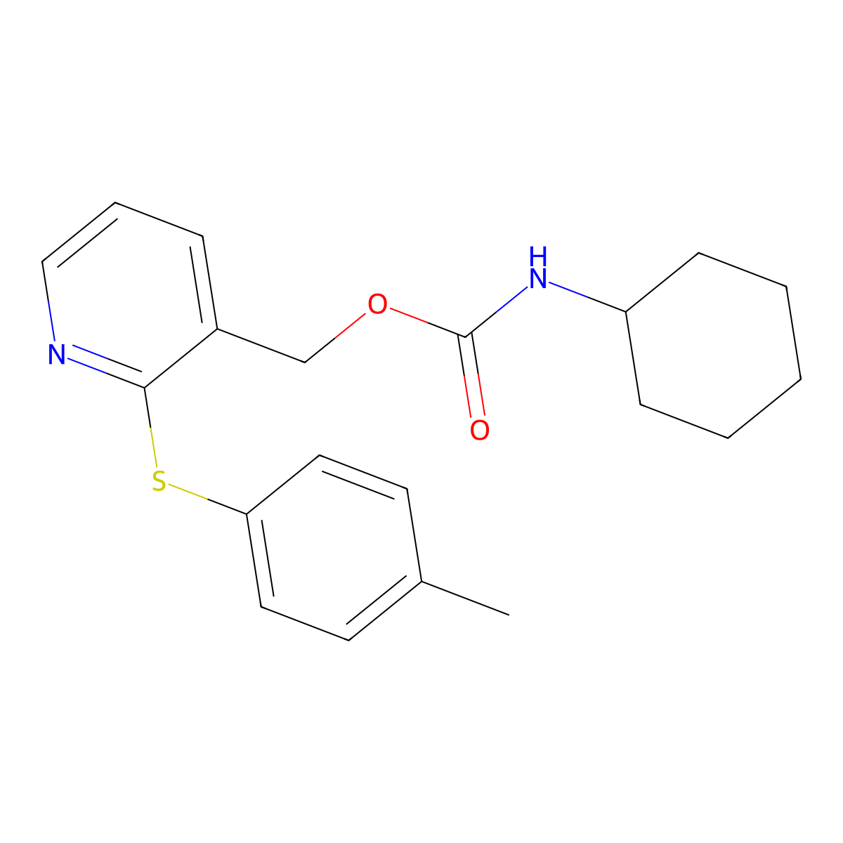 [2-(4-methylphenyl)sulfanylpyridin-3-yl]methyl N-cyclohexylcarbamate molecular structure, CAS 478031-17-3
