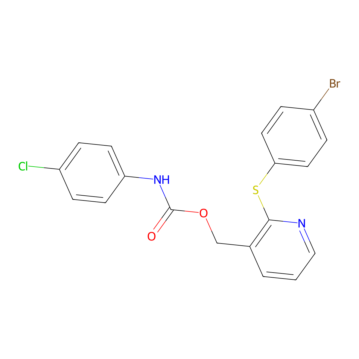[2-(4-bromophenyl)sulfanylpyridin-3-yl]methyl N-(4-chlorophenyl)carbamate molecular structure, CAS 478031-20-8