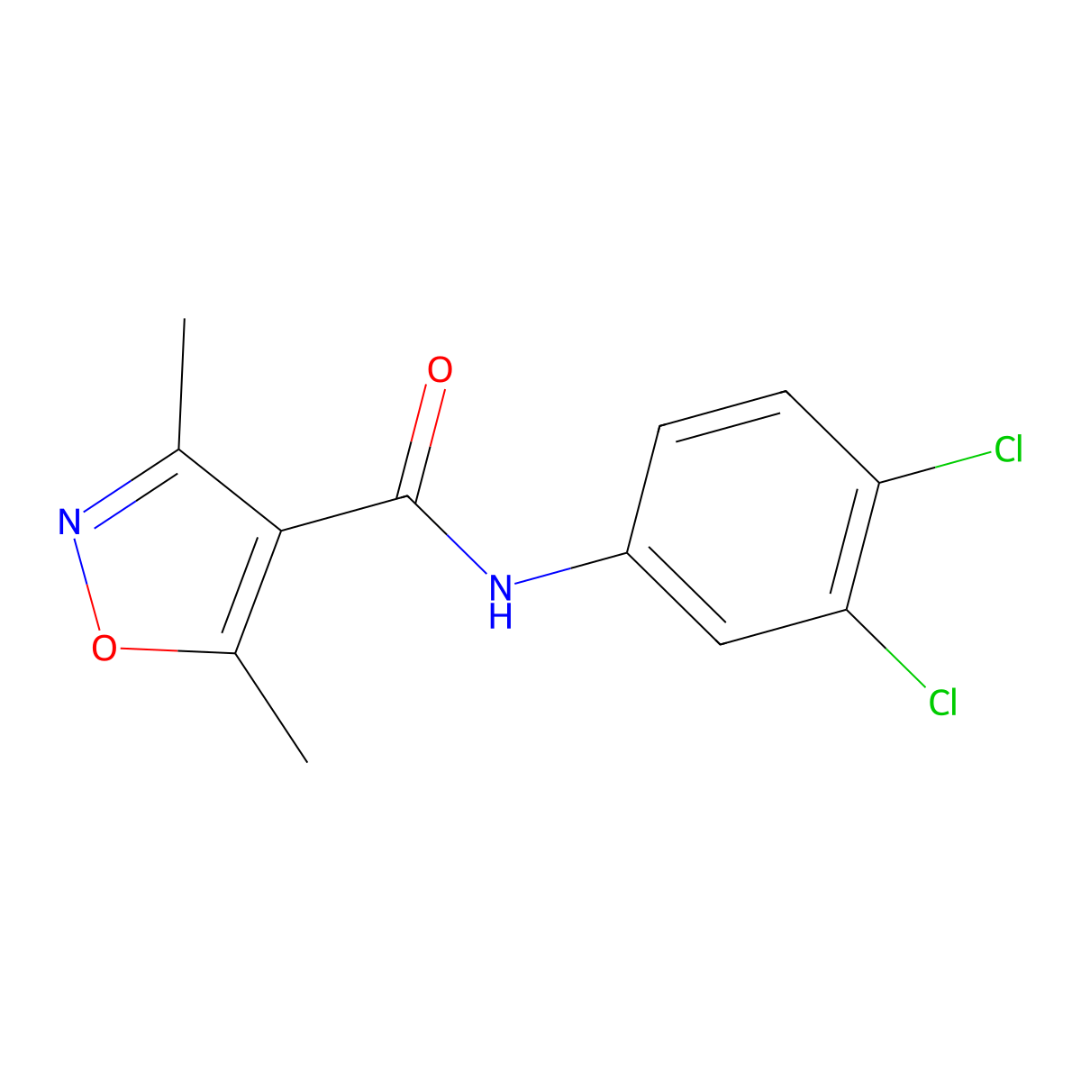 N-(3,4-dichlorophenyl)-3,5-dimethyl-1,2-oxazole-4-carboxamide molecular structure, CAS 478031-22-0
