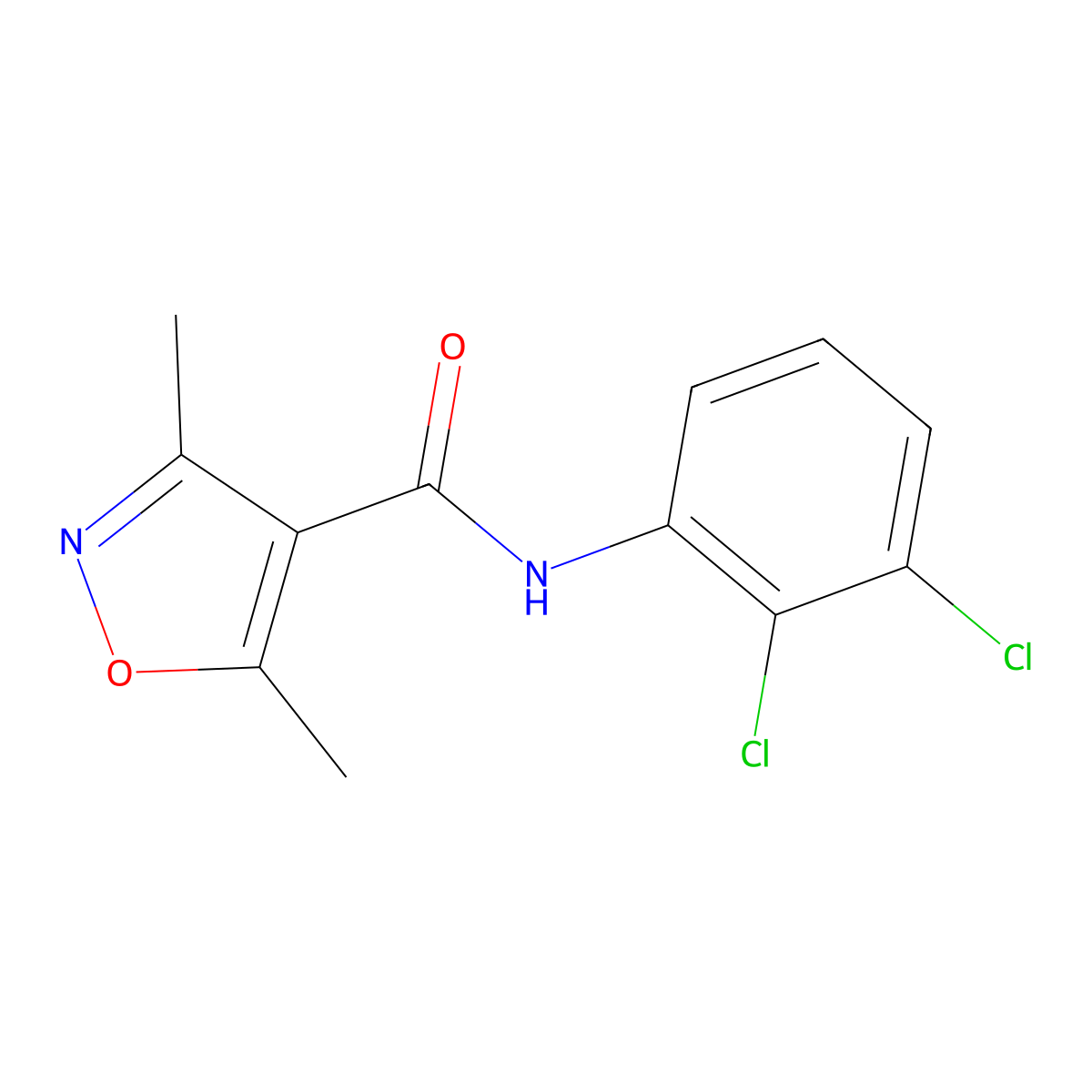N-(2,3-dichlorophenyl)-3,5-dimethyl-1,2-oxazole-4-carboxamide molecular structure, CAS 478031-35-5