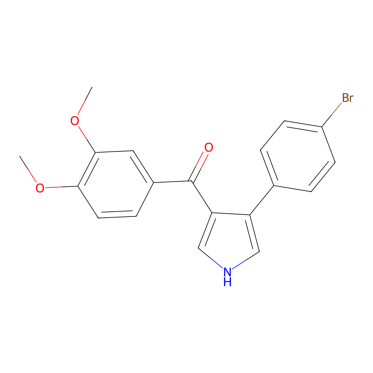 (4-(4-Bromophenyl)-1H-pyrrol-3-yl)(3,4-dimethoxyphenyl)methanone molecular structure, CAS 478031-38-8