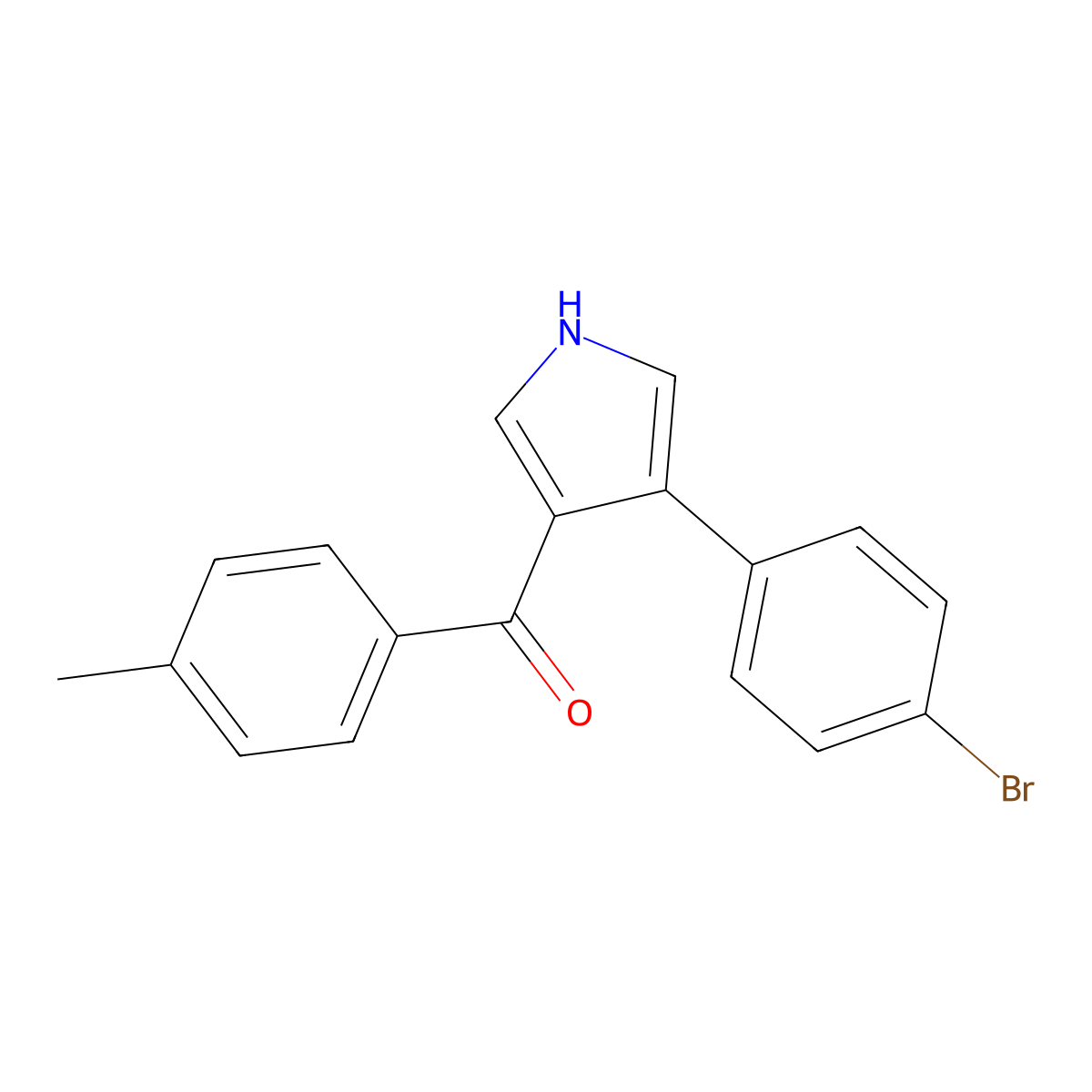 (4-(4-Bromophenyl)-1H-pyrrol-3-yl)(4-methylphenyl)methanone molecular structure, CAS 478031-39-9