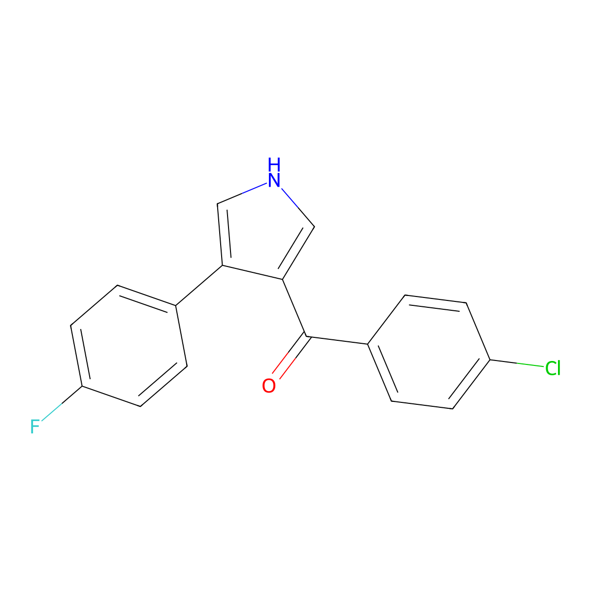 (4-chlorophenyl)[4-(4-fluorophenyl)-1H-pyrrol-3-yl]methanone molecular structure, CAS 478031-44-6