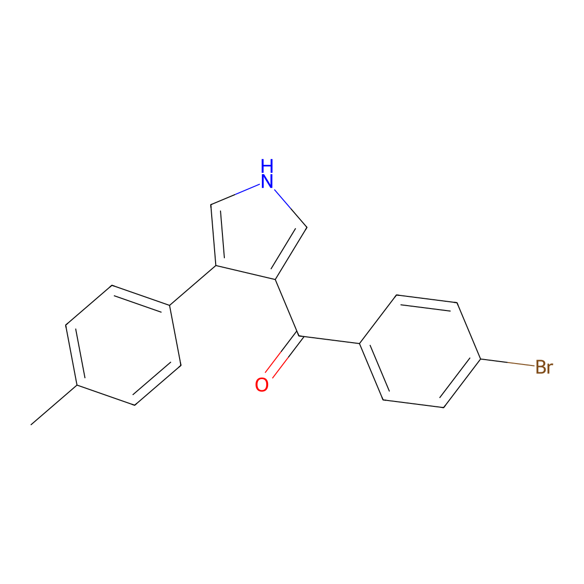 (4-Bromophenyl)(4-(4-methylphenyl)-1H-pyrrol-3-yl)methanone molecular structure, CAS 478031-45-7