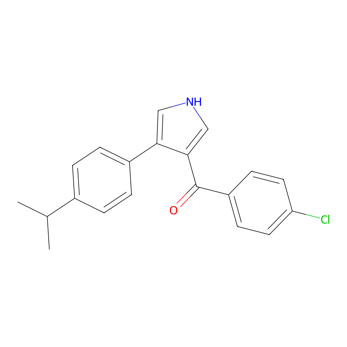 (4-Chlorophenyl)(4-(4-isopropylphenyl)-1H-pyrrol-3-yl)methanone molecular structure, CAS 478031-47-9