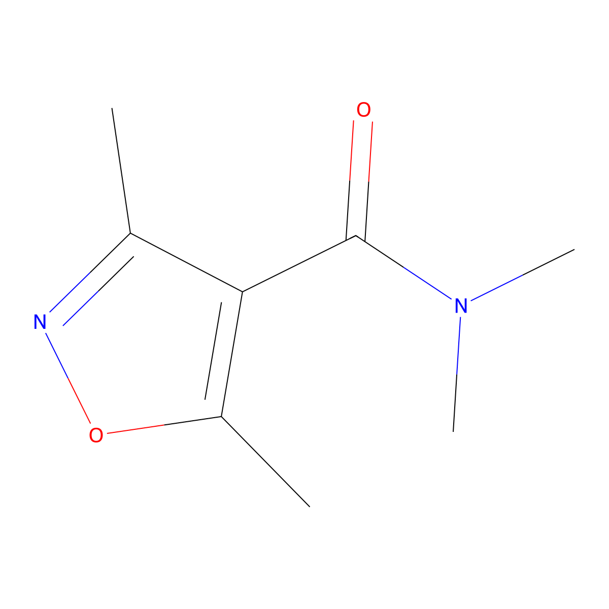 N,N,3,5-tetramethyl-4-isoxazolecarboxamide molecular structure, CAS 478031-51-5