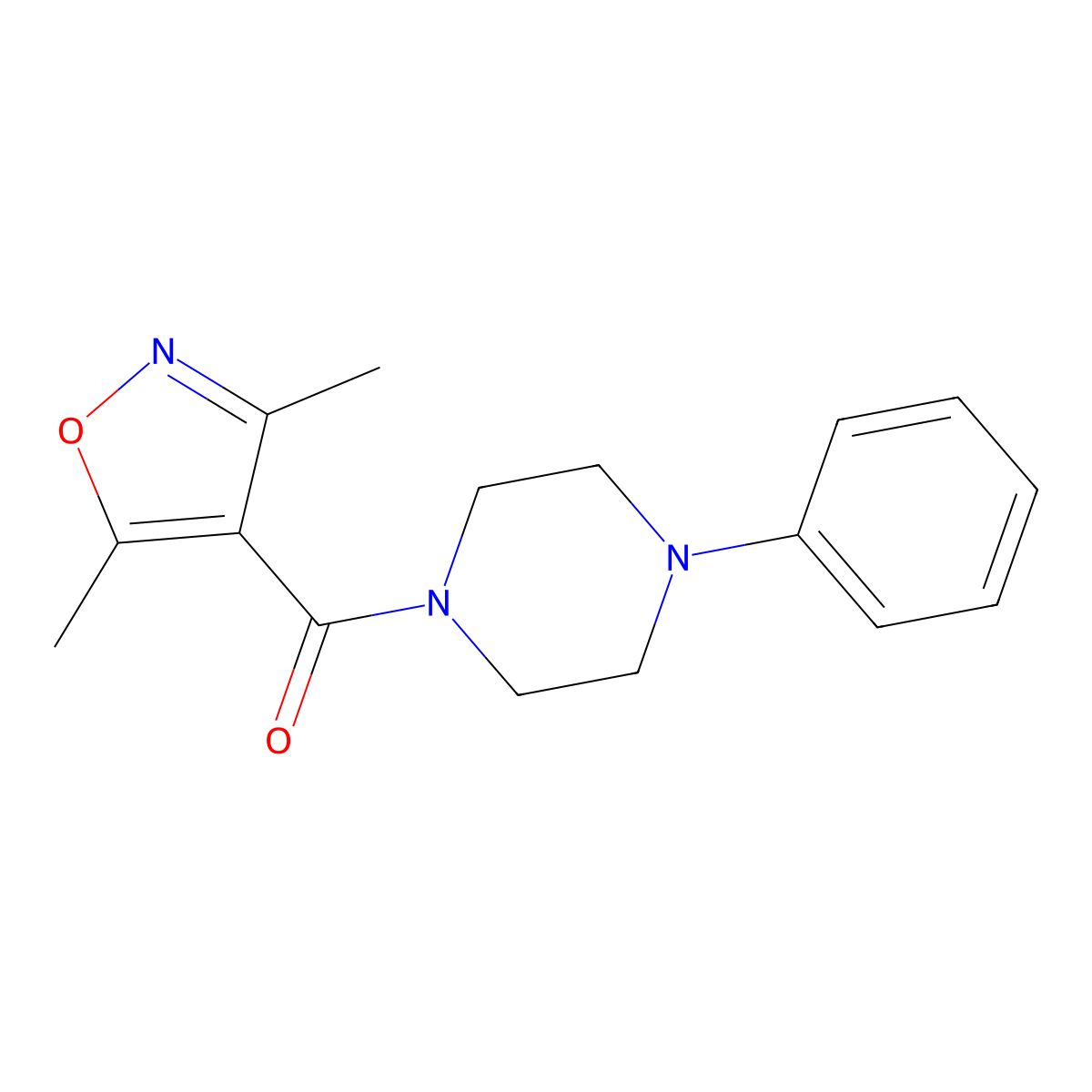 (3,5-Dimethyl-4-isoxazolyl)(4-phenylpiperazino)methanone molecular structure, CAS 478031-52-6