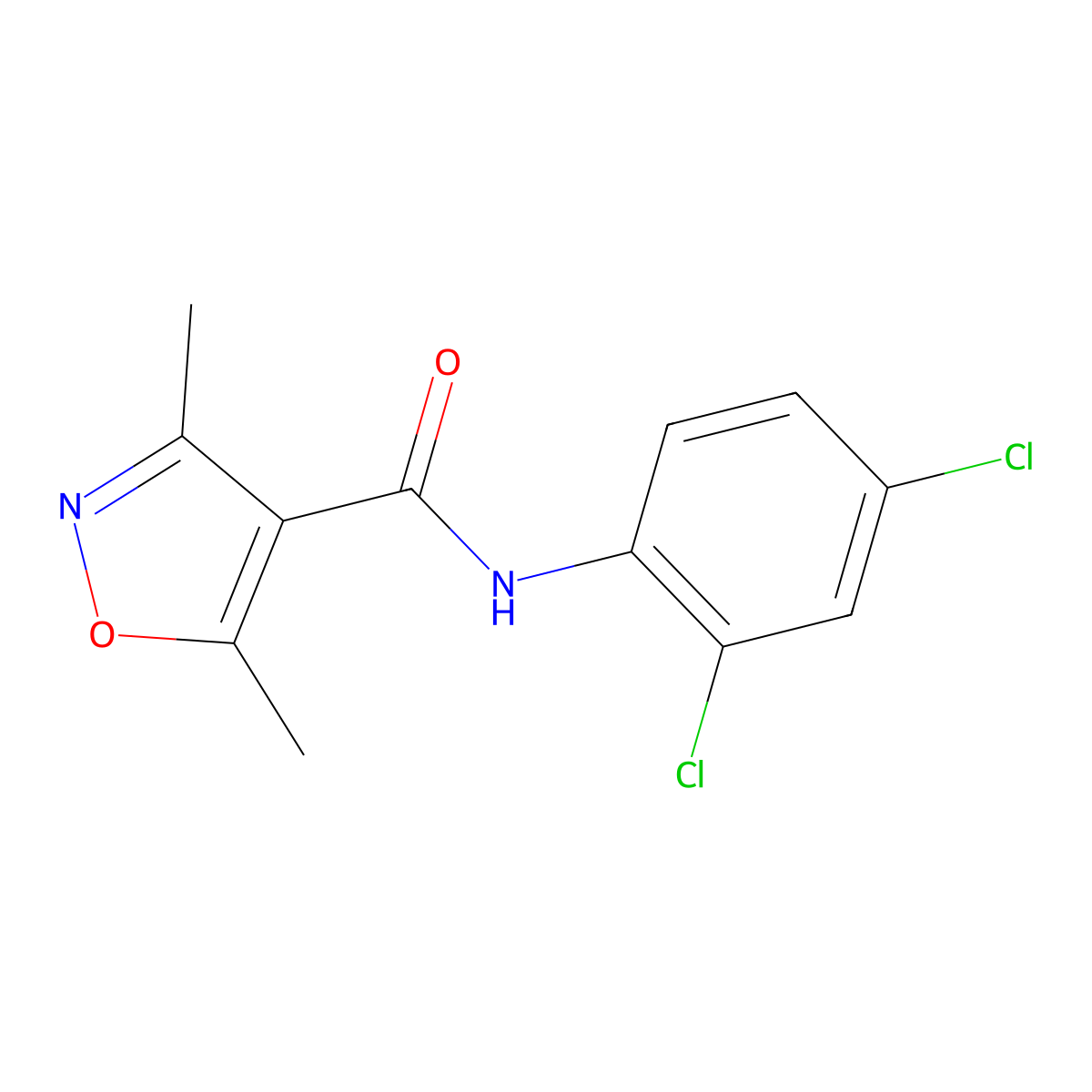 N-(2,4-dichlorophenyl)-3,5-dimethyl-1,2-oxazole-4-carboxamide molecular structure, CAS 478031-56-0