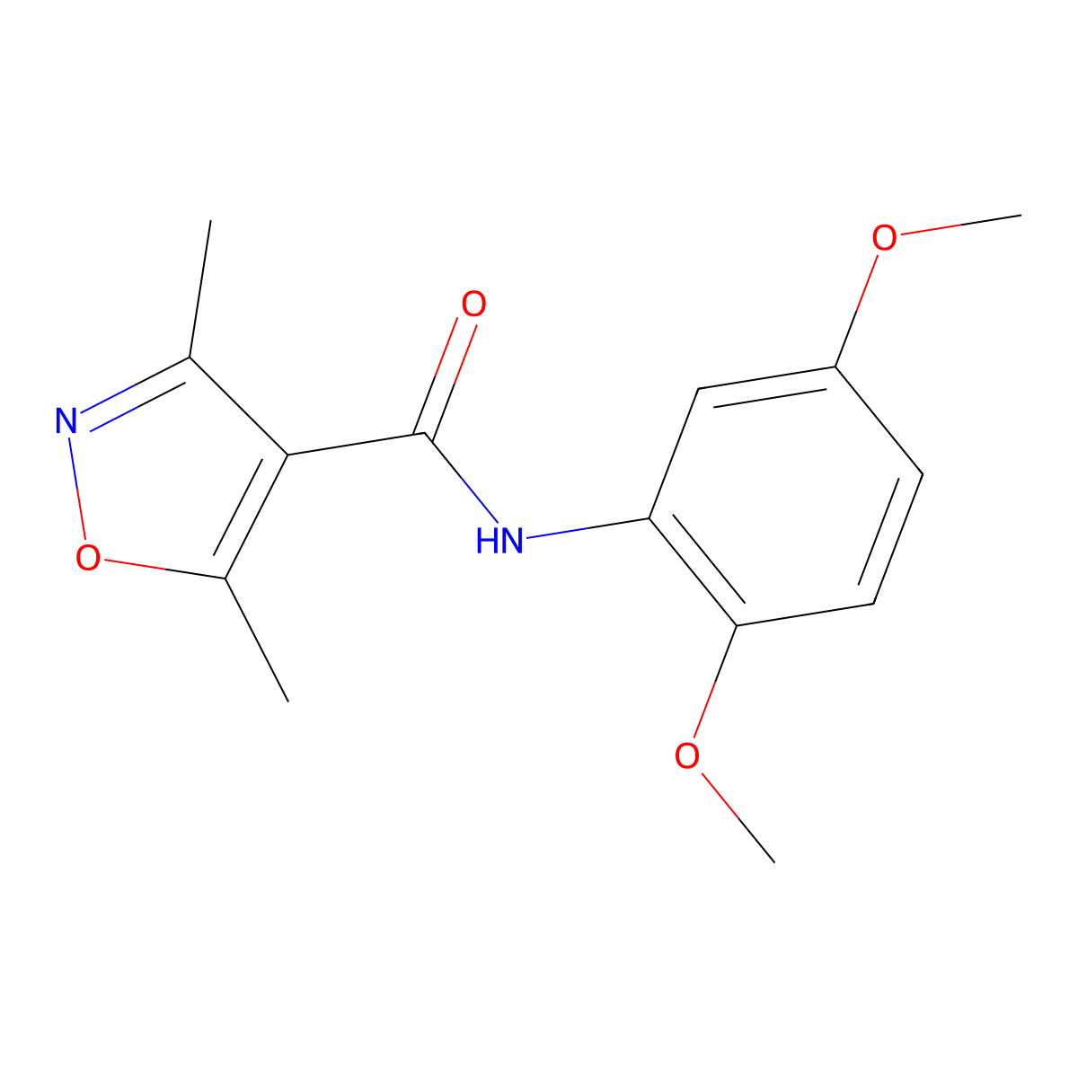 N-(2,5-dimethoxyphenyl)-3,5-dimethyl-1,2-oxazole-4-carboxamide molecular structure, CAS 478031-61-7