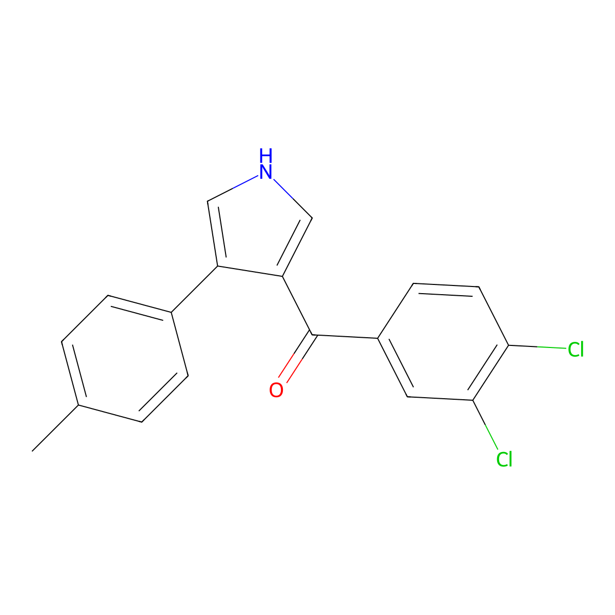 (3,4-Dichlorophenyl)(4-(4-methylphenyl)-1H-pyrrol-3-yl)methanone molecular structure, CAS 478031-66-2