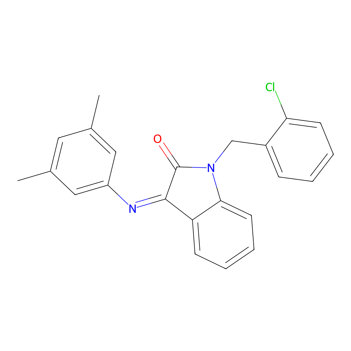 1-(2-chlorobenzyl)-3-[(3,5-dimethylphenyl)imino]-1,3-dihydro-2H-indol-2-one molecular structure, CAS 478031-71-9
