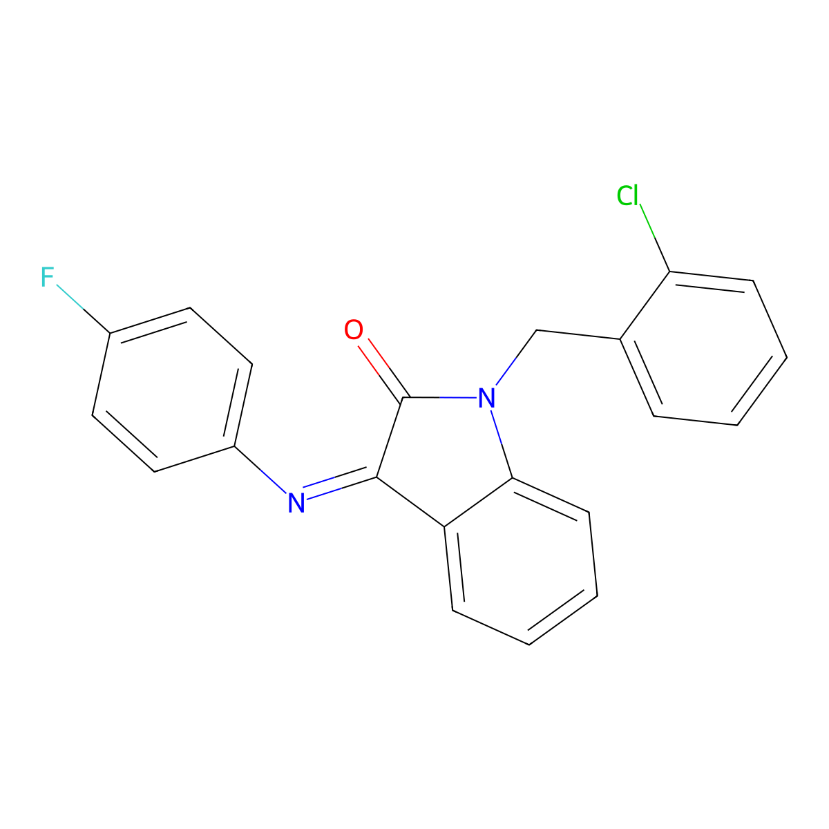 1-(2-chlorobenzyl)-3-[(4-fluorophenyl)imino]-1,3-dihydro-2H-indol-2-one molecular structure, CAS 478031-72-0