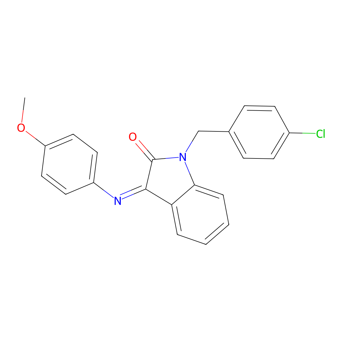1-(4-chlorobenzyl)-3-[(4-methoxyphenyl)imino]-1,3-dihydro-2H-indol-2-one molecular structure, CAS 478031-80-0
