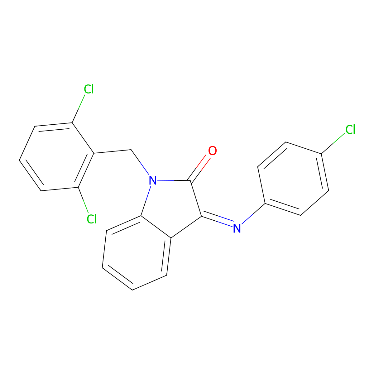 3-(4-Chlorophenyl)imino-1-[(2,6-dichlorophenyl)methyl]indol-2-one molecular structure, CAS 478031-81-1