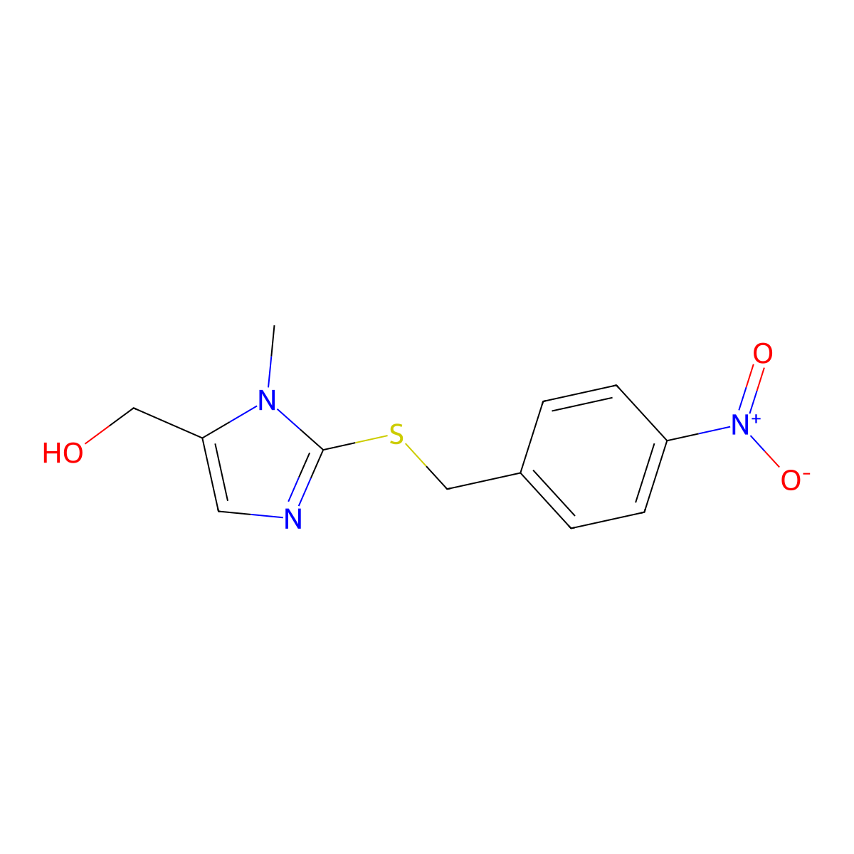 {1-methyl-2-[(4-nitrobenzyl)sulfanyl]-1H-imidazol-5-yl}methanol molecular structure, CAS 478031-87-7