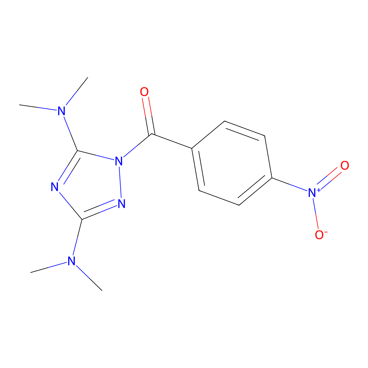 [3,5-Bis(dimethylamino)-1,2,4-triazol-1-yl]-(4-nitrophenyl)methanone molecular structure, CAS 478031-99-1