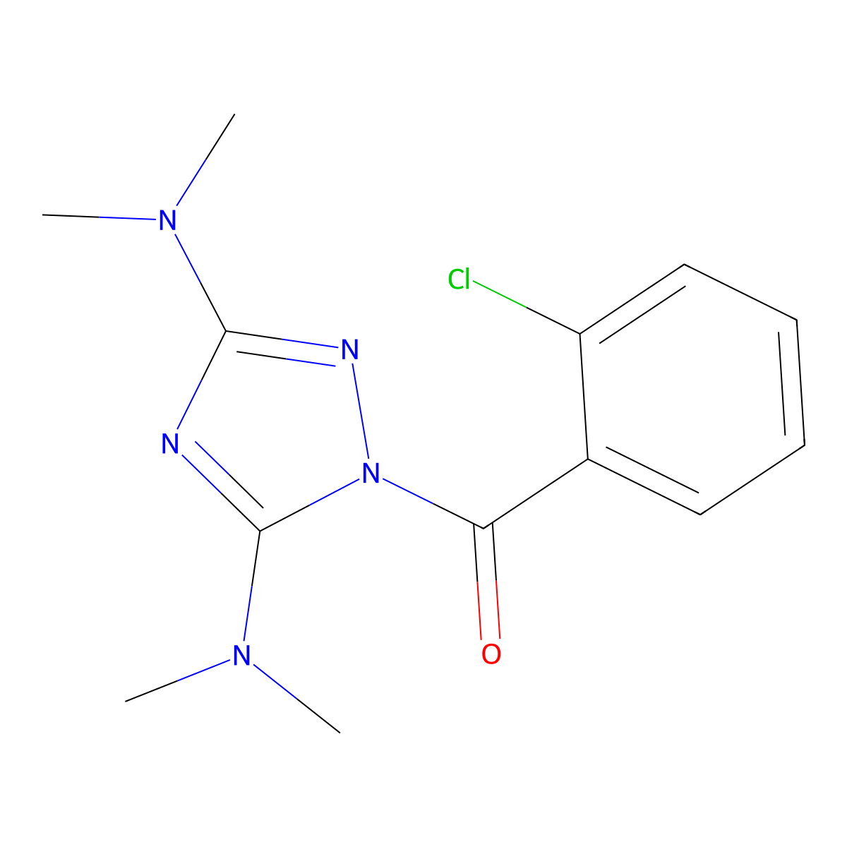 (3,5-Bis(dimethylamino)-1H-1,2,4-triazol-1-yl)(2-chlorophenyl)methanone molecular structure, CAS 478032-00-7