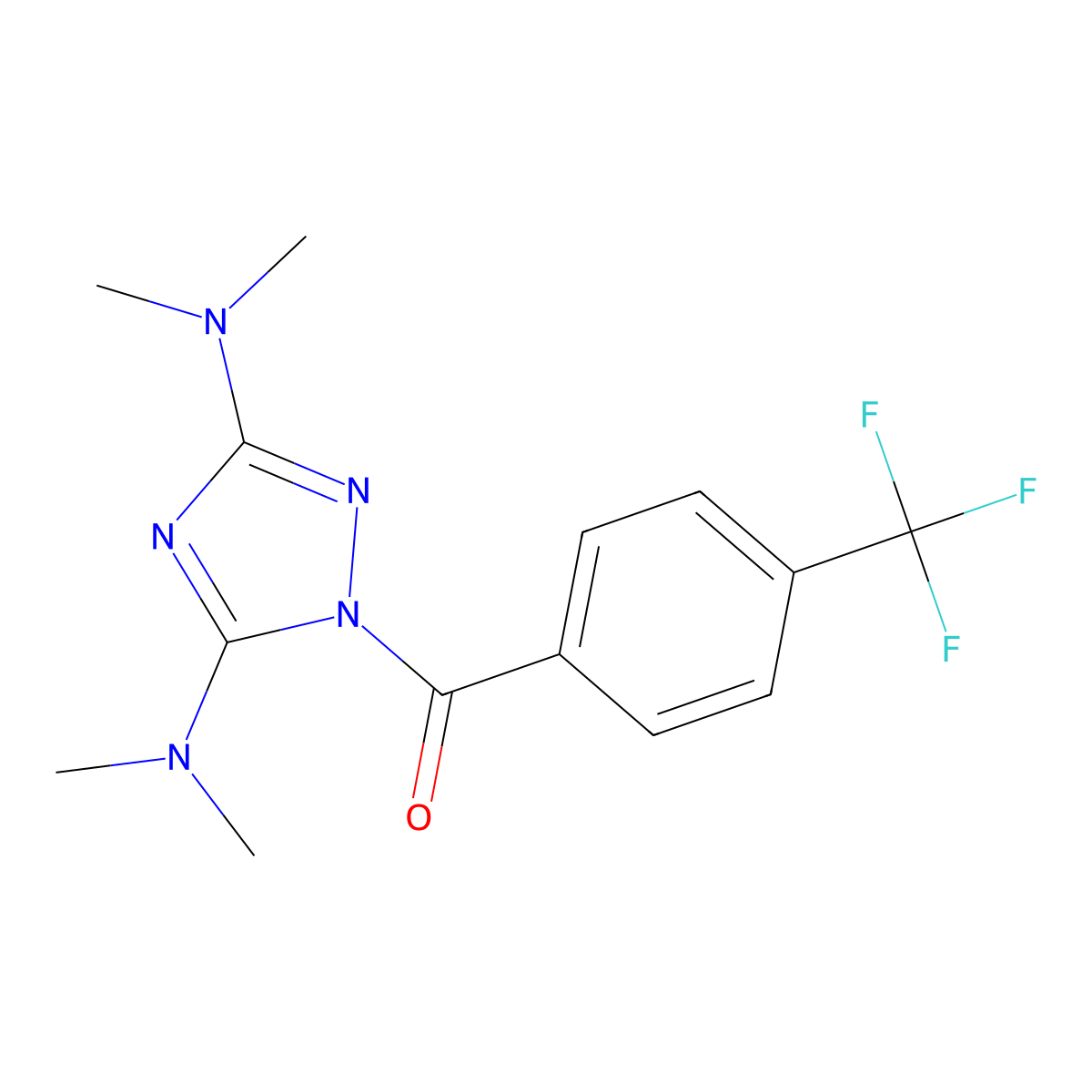 (3,5-Bis(dimethylamino)-1H-1,2,4-triazol-1-yl)(4-(trifluoromethyl)phenyl)methanone molecular structure, CAS 478032-01-8
