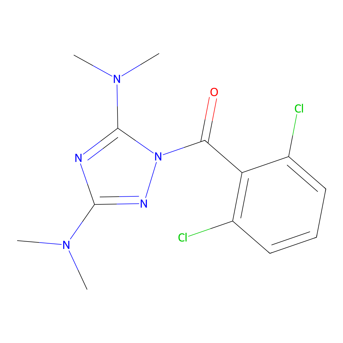 [3,5-Bis(dimethylamino)-1,2,4-triazol-1-yl]-(2,6-dichlorophenyl)methanone molecular structure, CAS 478032-03-0