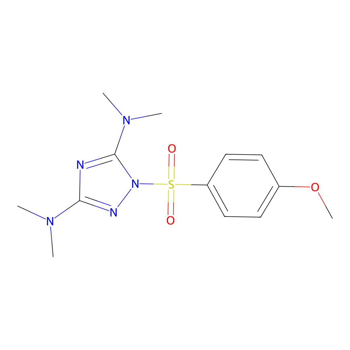 N-{3-(dimethylamino)-1-[(4-methoxyphenyl)sulfonyl]-1H-1,2,4-triazol-5-yl}-N,N-dimethylamine molecular structure, CAS 478032-04-1
