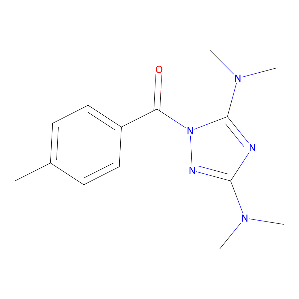 (3,5-Bis(dimethylamino)-1H-1,2,4-triazol-1-yl)(4-methylphenyl)methanone molecular structure, CAS 478032-05-2