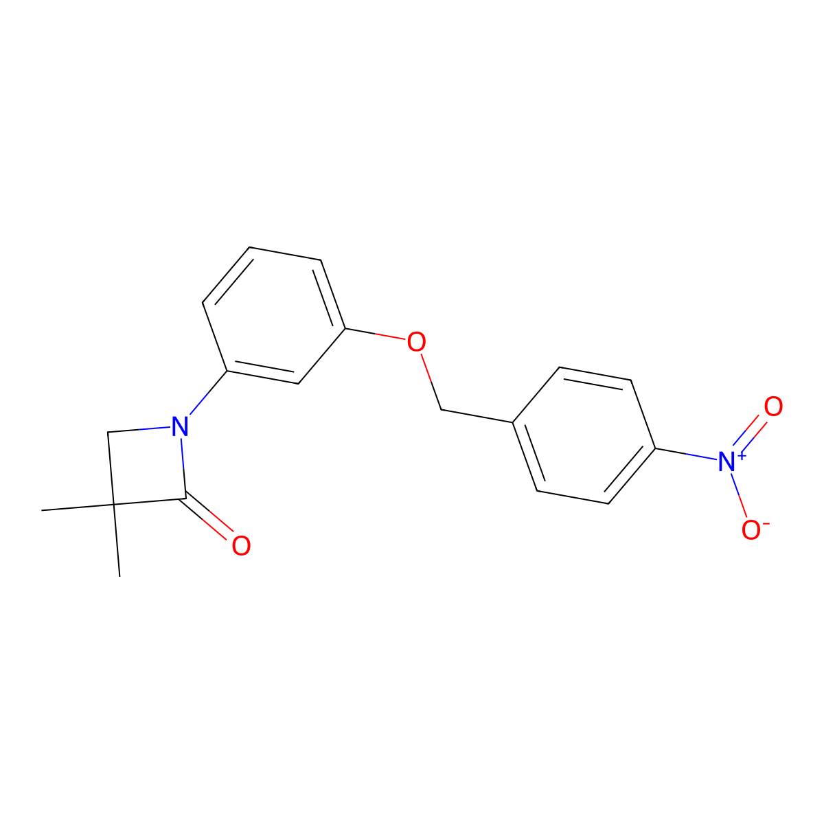 3,3-Dimethyl-1-(3-((4-nitrobenzyl)oxy)phenyl)-2-azetanone molecular structure, CAS 478032-07-4
