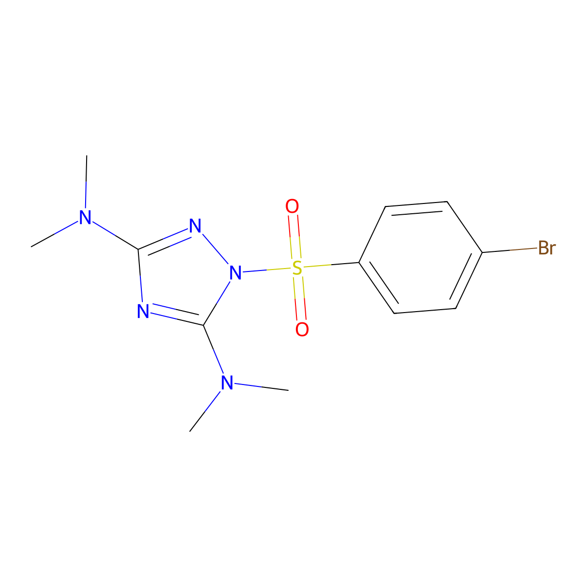 N-[1-[(4-bromophenyl)sulfonyl]-3-(dimethylamino)-1H-1,2,4-triazol-5-yl]-N,N-dimethylamine molecular structure, CAS 478032-11-0