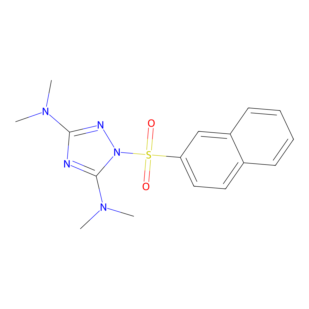 N~3~,N~3~,N~5~,N~5~-tetramethyl-1-(2-naphthylsulfonyl)-1H-1,2,4-triazole-3,5-diamine molecular structure, CAS 478032-17-6