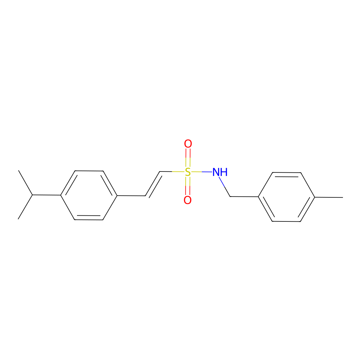 (E)-N-[(4-methylphenyl)methyl]-2-(4-propan-2-ylphenyl)ethenesulfonamide molecular structure, CAS 478032-19-8