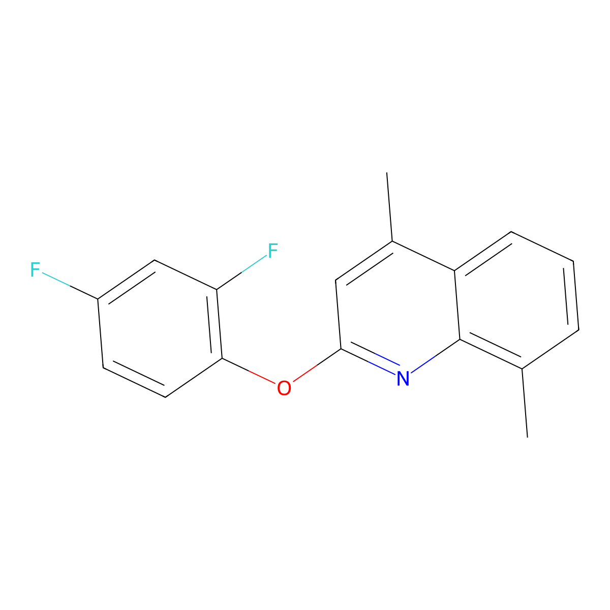 2-(2,4-Difluorophenoxy)-4,8-dimethylquinoline molecular structure, CAS 478032-29-0