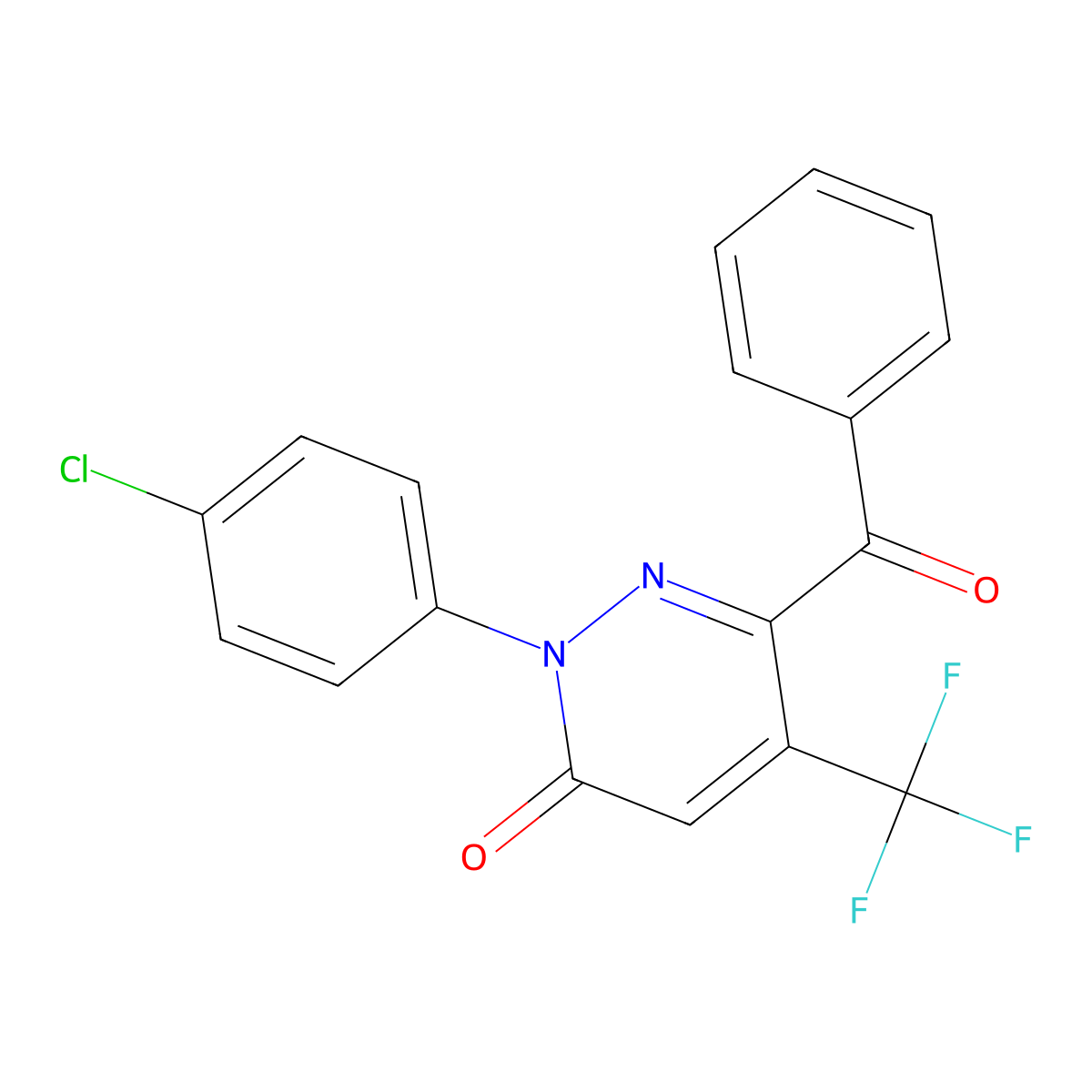 6-benzoyl-2-(4-chlorophenyl)-5-(trifluoromethyl)-3(2H)-pyridazinone molecular structure, CAS 478032-30-3