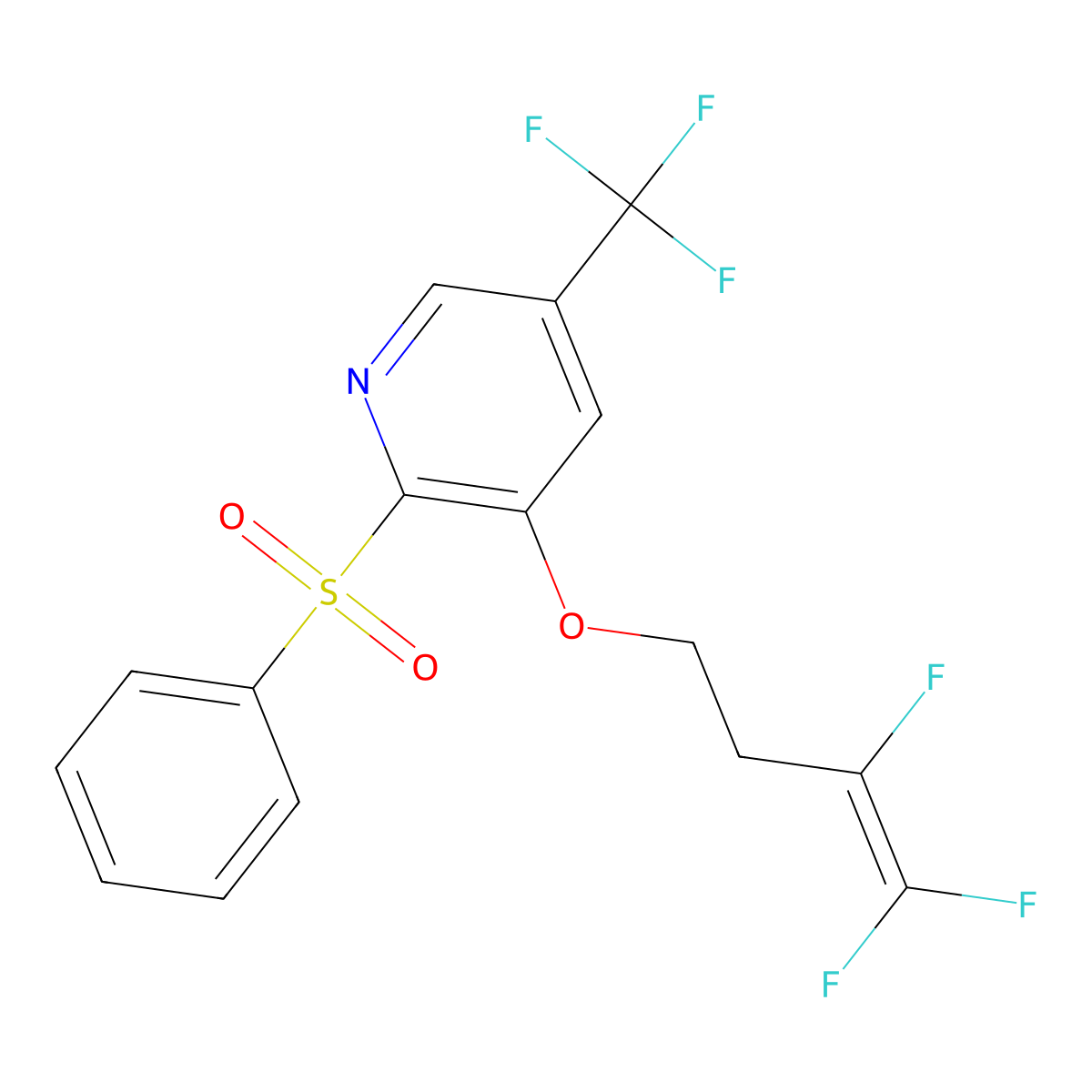 2-(Benzenesulfonyl)-3-(3,4,4-trifluorobut-3-enoxy)-5-(trifluoromethyl)pyridine molecular structure, CAS 478032-31-4