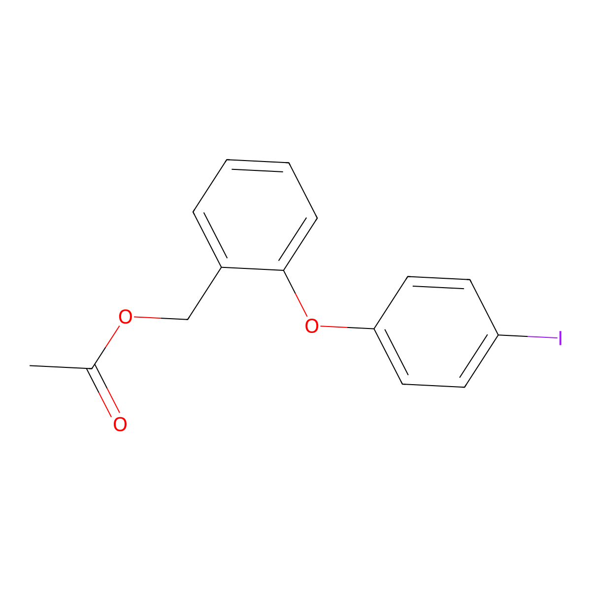 [2-(4-iodophenoxy)phenyl]methyl Acetate molecular structure, CAS 478032-49-4