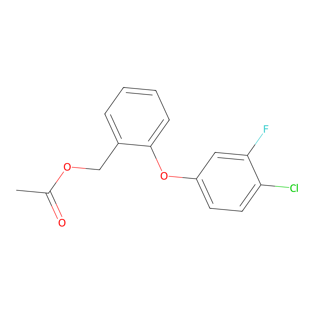 2-(4-Chloro-3-fluorophenoxy)benzyl acetate molecular structure, CAS 478032-51-8