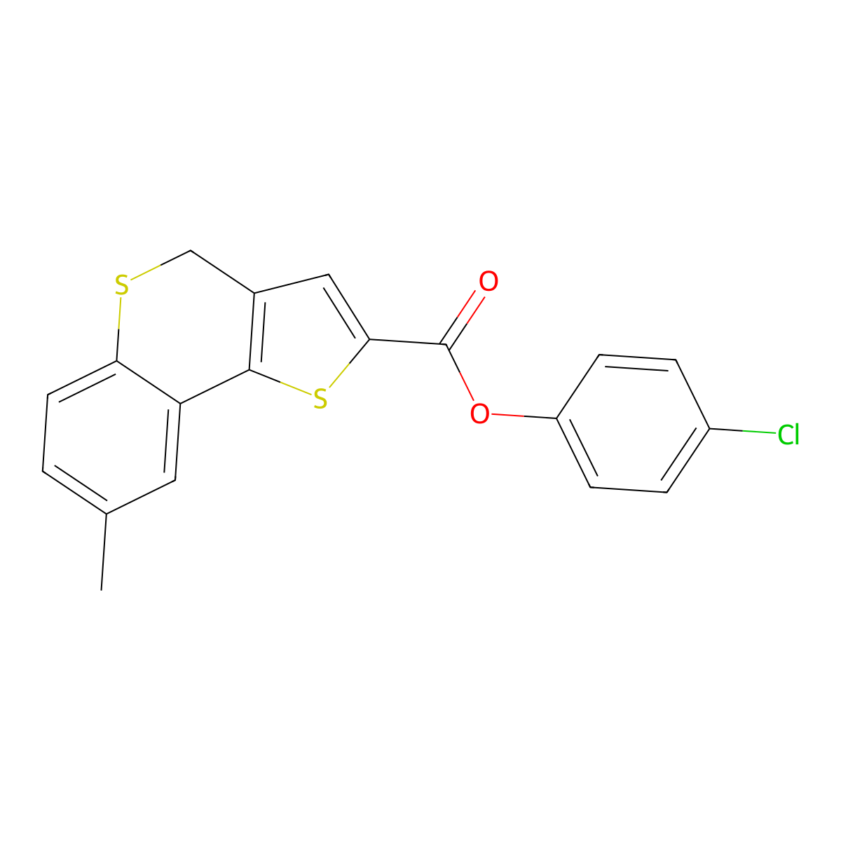 4-chlorophenyl 8-methyl-4H-thieno[3,2-c]thiochromene-2-carboxylate molecular structure, CAS 478032-64-3