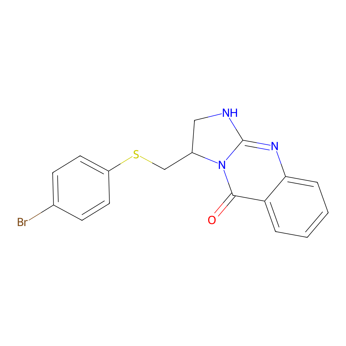3-{[(4-bromophenyl)sulfanyl]methyl}-2,3-dihydroimidazo[2,1-b]quinazolin-5(1H)-one molecular structure, CAS 478032-67-6