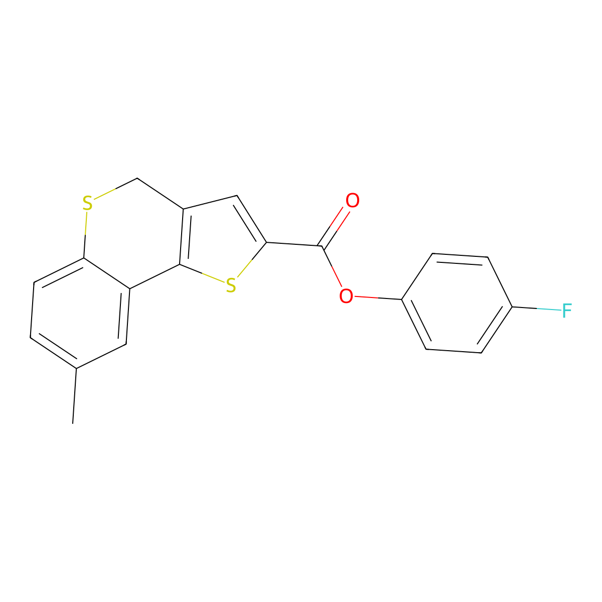 4-fluorophenyl 8-methyl-4H-thieno[3,2-c]thiochromene-2-carboxylate molecular structure, CAS 478032-70-1
