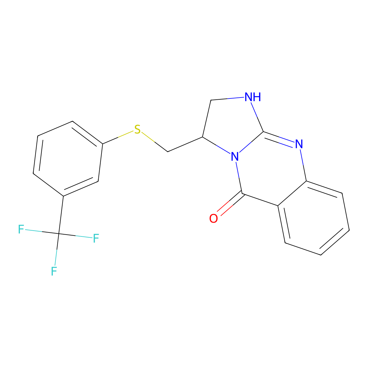 3-({[3-(trifluoromethyl)phenyl]sulfanyl}methyl)-2,3-dihydroimidazo[2,1-b]quinazolin-5(1H)-one molecular structure, CAS 478032-74-5
