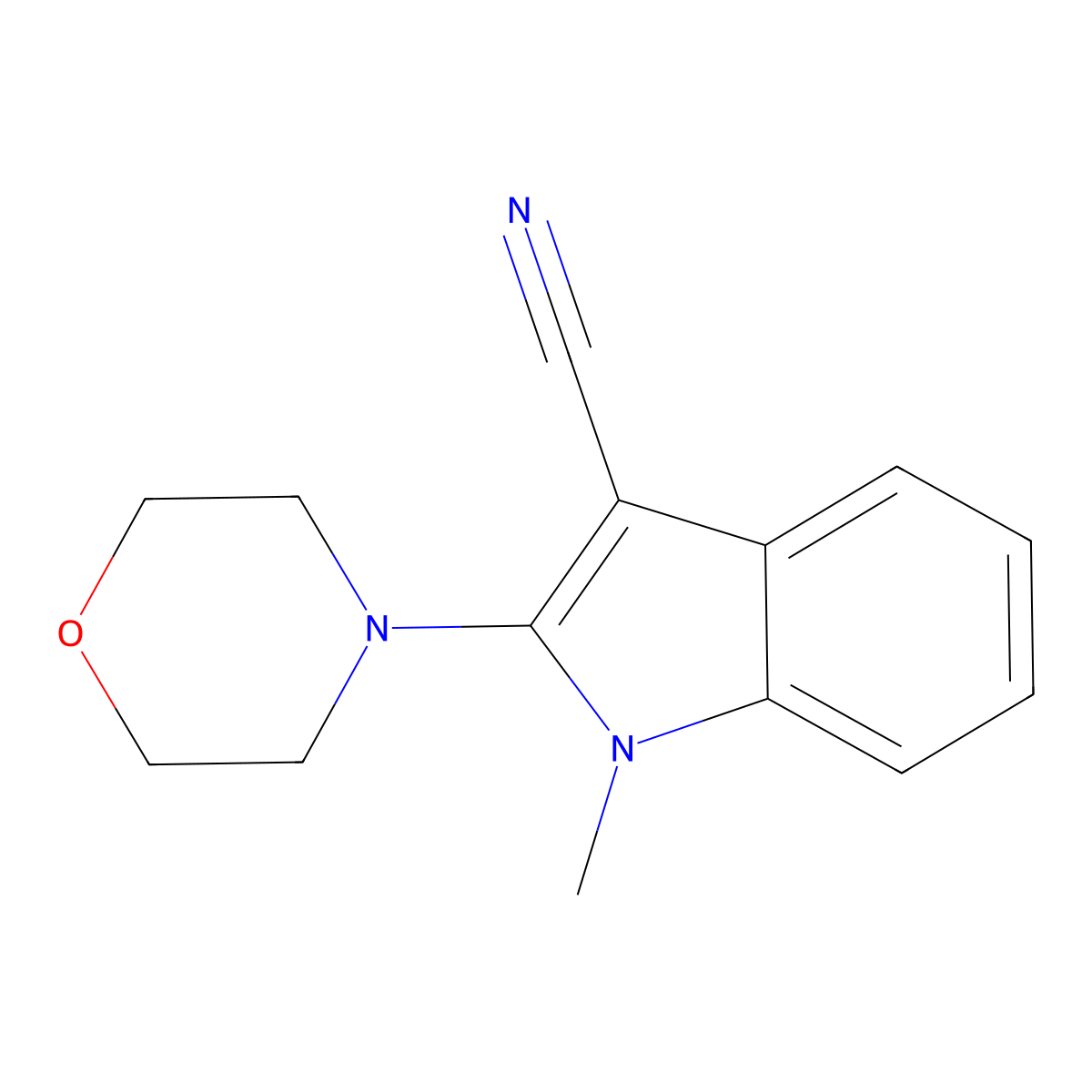 1-methyl-2-morpholino-1H-indole-3-carbonitrile molecular structure, CAS 478032-77-8