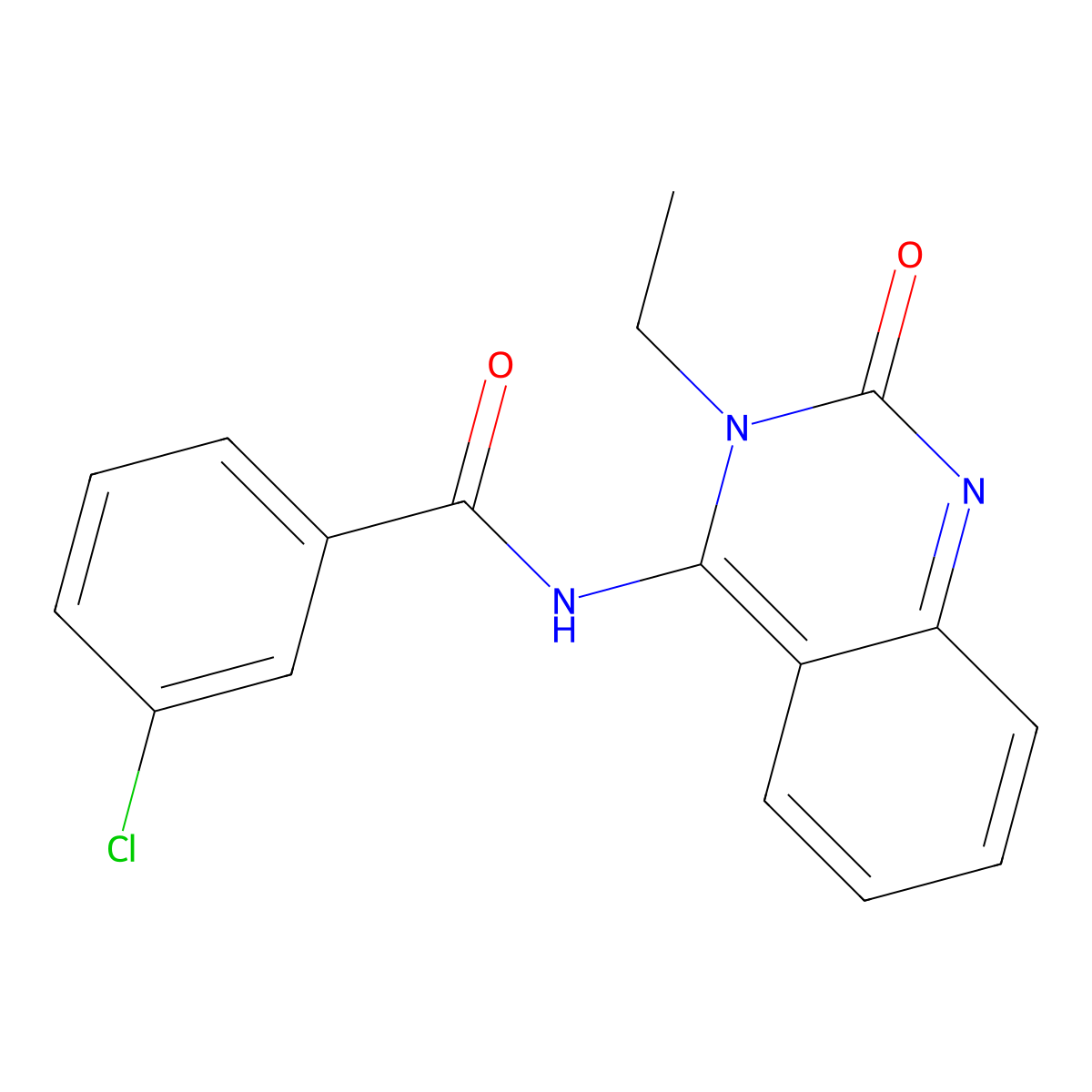 3-chloro-N-(3-ethyl-2-oxoquinazolin-4-yl)benzamide molecular structure, CAS 478033-06-6