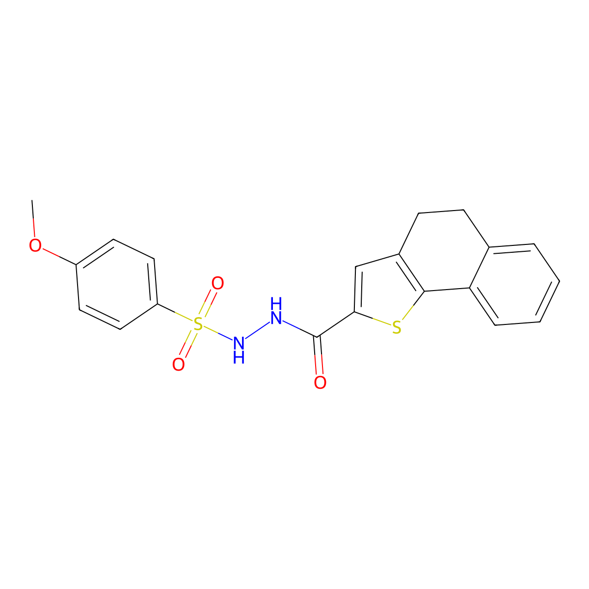 N'-(4,5-dihydronaphtho[1,2-b]thiophen-2-ylcarbonyl)-4-methoxybenzenesulfonohydrazide molecular structure, CAS 478033-48-6